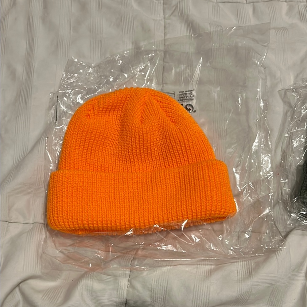 Orange Knit Beanie for Kids